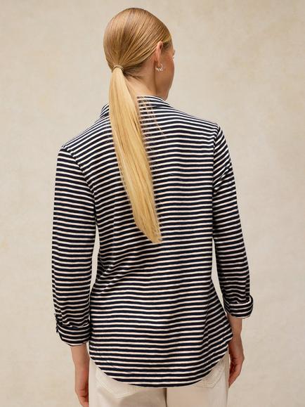 White Stuff Annie Striped Shirt, Navy/White - view 2, Navy/White
