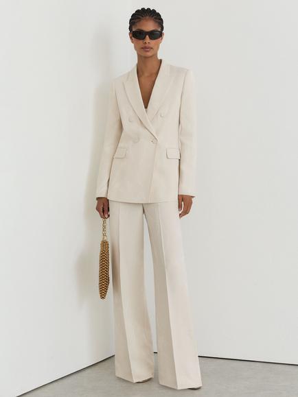 Reiss Ottie Double-Breasted Blazer, White, White
