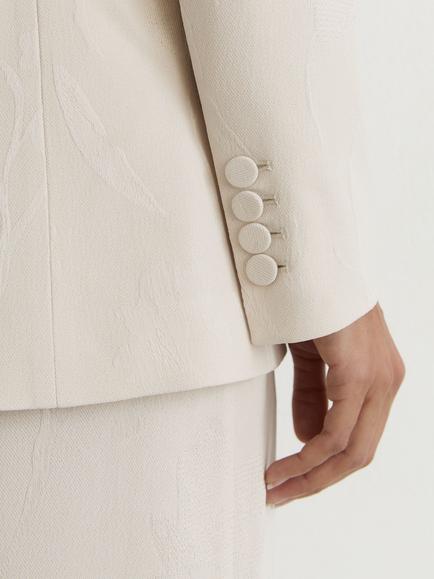 Reiss Ottie Double-Breasted Blazer, White - view 2, White