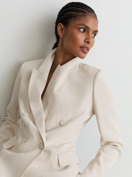 Reiss Ottie Double Breasted Blazer, White - view 2, White