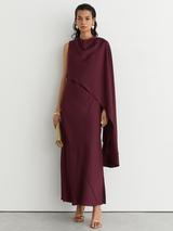kenzie satin asymmetric draped midi dress in mauve Reiss Drape Dress, feminine touch to your OCTOBER Mac Duggal Strapless Asymmetrical COLOR:As Photo