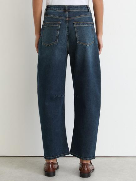 Reiss Levitt Mid Rise Barrel Leg Jeans, Antique Mid Blue - view 2, Antique Mid Blue