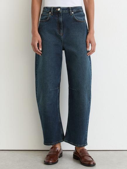 Reiss Levitt Barrel Fit Jeans, Antique Mid Blue, Antique Mid Blue
