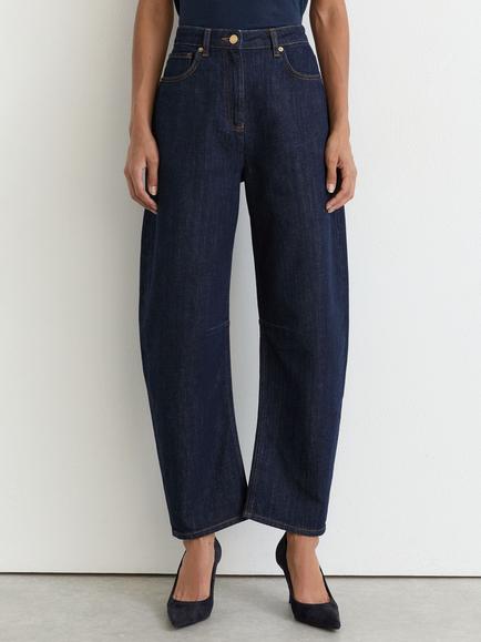 Reiss Levitt Barrel Leg Jeans, Dark Blue, Dark Blue