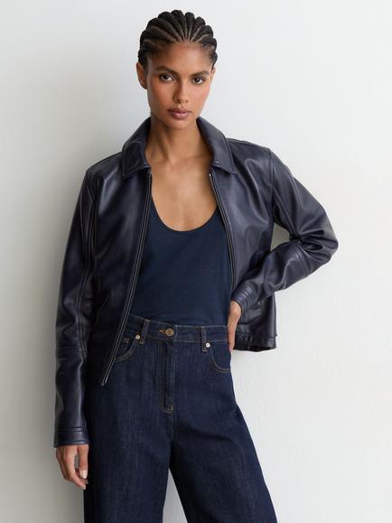 Reiss Levitt Barrel Leg Jeans, Dark Blue - view 2, Dark Blue