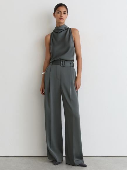 Reiss Erica Sleeveless Jumpsuit, Dark Grey, Dark Grey