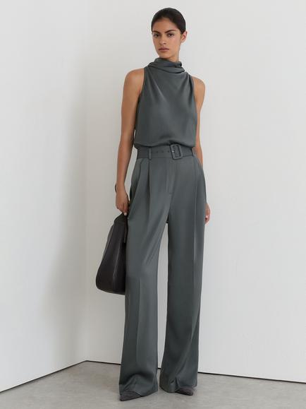 Reiss Petite Erica Jumpsuit, Dark Grey, Dark Grey
