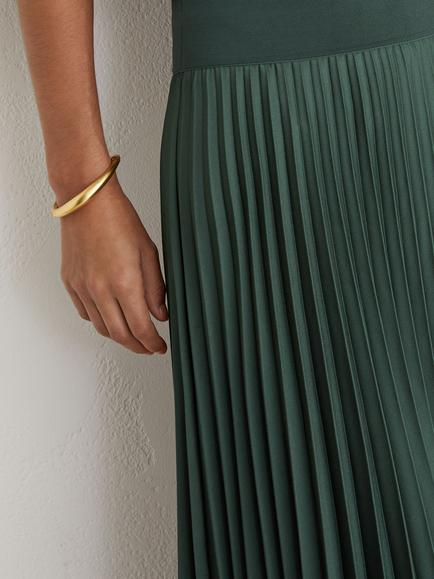 Reiss Seren Pleated Midi Skirt, Teal Green - view 2, Teal Green