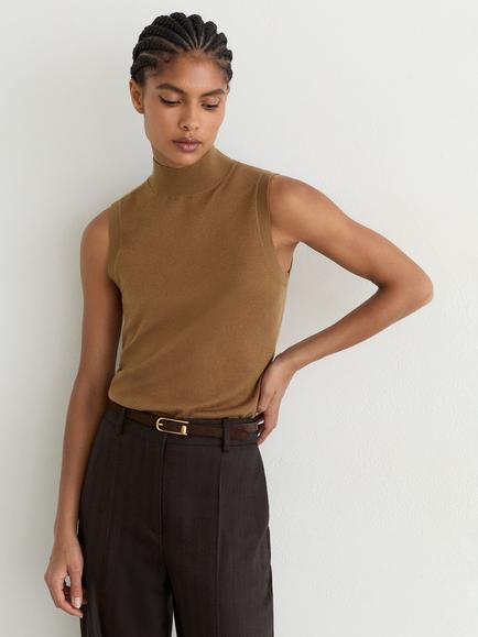 Reiss Evelyn Funnel Neck Wool Vest, Sage Green, Sage Green