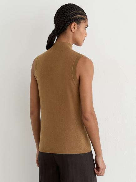 Reiss Evelyn Funnel Neck Wool Vest, Sage Green - view 2, Sage Green