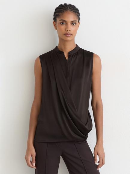 Reiss Gia Sleeveless Top, Dark Grey, Dark Grey