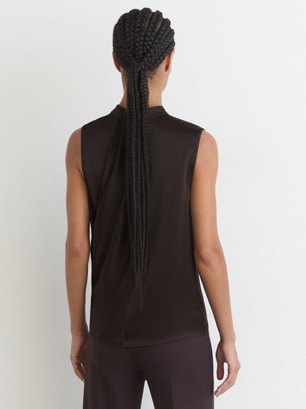 Reiss Gia Sleeveless Top, Dark Grey - view 2, Dark Grey