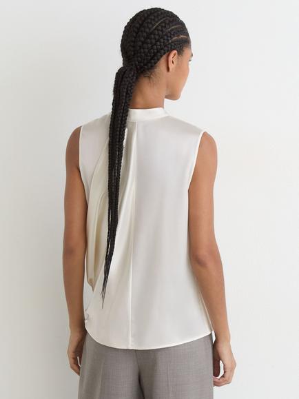 Reiss Gia Sleeveless Silk Top, Ivory - view 2, Ivory