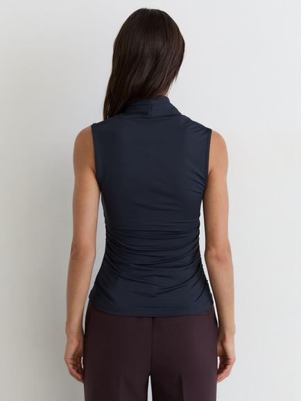 Reiss Harri Square Neack Sleeveless Top, Navy - view 2, Navy