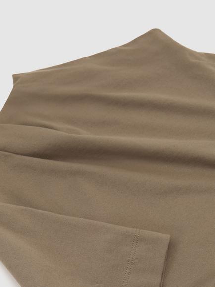 Reiss Tulia Cotton Blend High Neck Draped Top, Taupe Neutral - view 2, Taupe Neutral