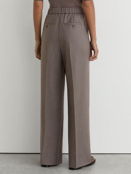 Reiss Petite Elowen Tailored Wide Leg Trousers, Neutral - view 2, Neutral