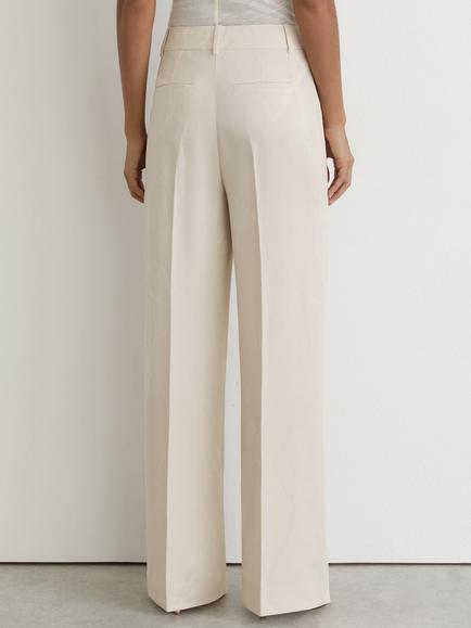 Reiss Ottie Petite Wide Leg Trousers, White - view 2, White