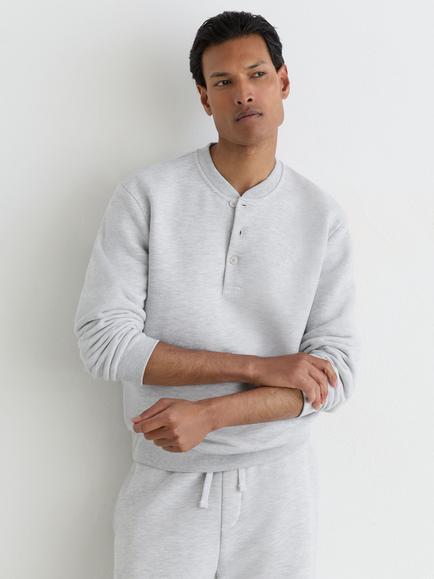 Reiss Harrison Cotton Rich Jumper, Grey Melange, Grey Melange