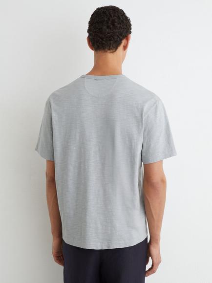 Reiss Huxley Cotton Slub Relaxed Fit T-Shirt, Light Blue - view 2, Light Blue
