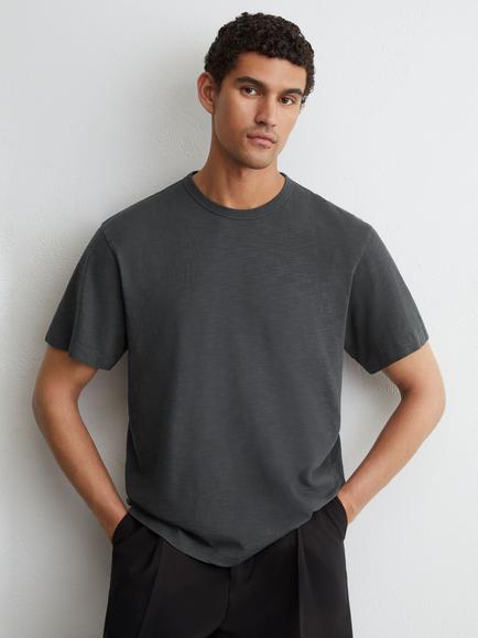 Reiss Huxley Cotton Slub Relaxed Fit T-Shirt, Navy, Navy