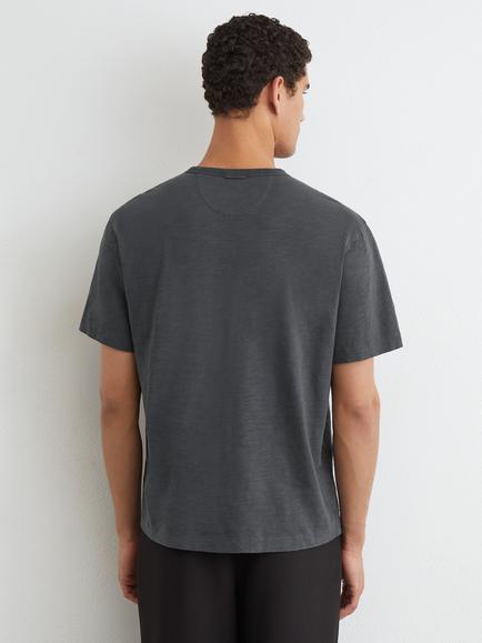 Reiss Huxley Cotton Slub Relaxed Fit T-Shirt, Navy - view 2, Navy