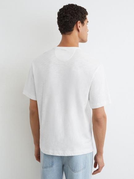 Reiss Huxley Cotton Slub Relaxed Fit T-Shirt, White - view 2, White