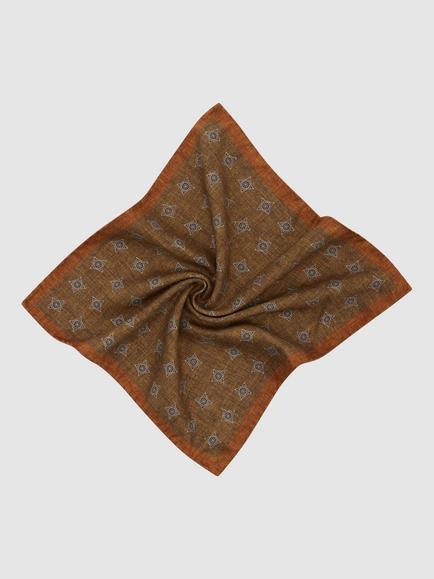 Reiss Corrado Silk Pocket Square, Burnt Orange - view 2, Burnt Orange