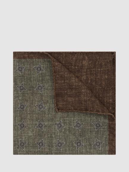 Reiss Corrado Silk Pocket Square, Dark Sage Green, Dark Sage Green
