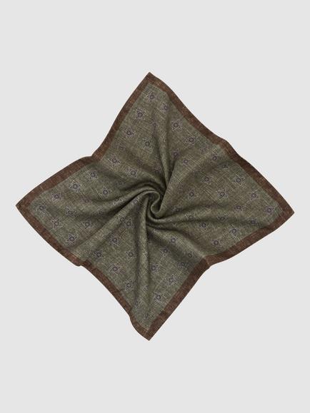 Reiss Corrado Silk Pocket Square, Dark Sage Green - view 2, Dark Sage Green