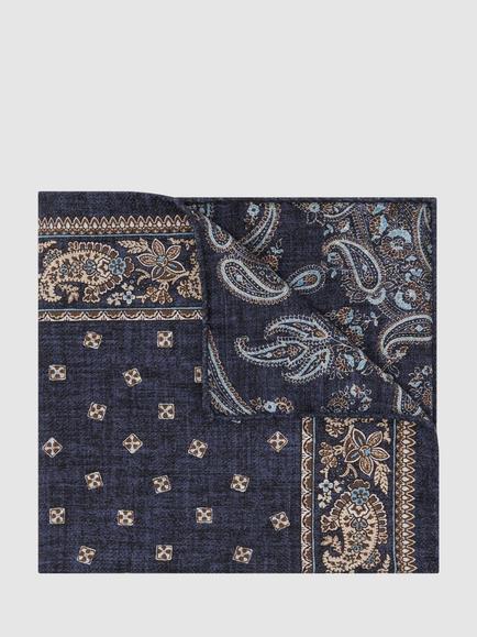 Reiss Ennio Silk Pocket Square, Navy, Navy