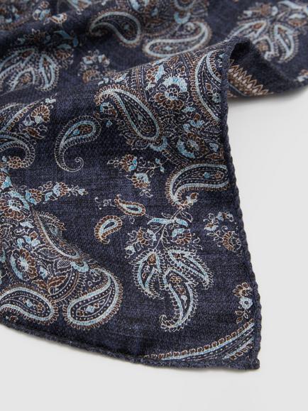 Reiss Ennio Silk Pocket Square, Navy - view 2, Navy