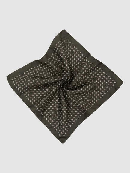 Reiss Sisto Silk Pocket Square, Khaki Green - view 2, Khaki Green