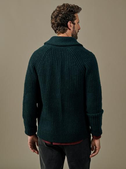 Aubin Helston Wool Rich Twist Cardigan, Khaki - view 2, Khaki