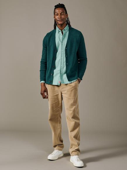 Aubin Simpson Merino Wool Cardigan - view 2, Dark Green