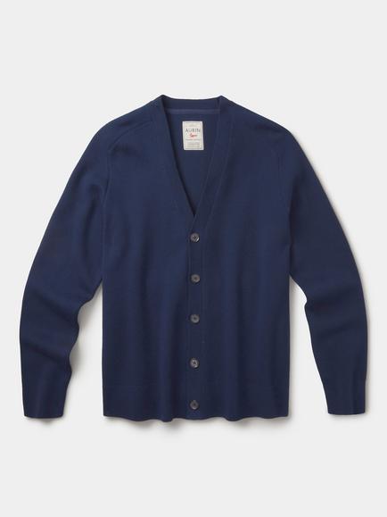 Aubin Simpson Merino Wool Cardigan, Navy