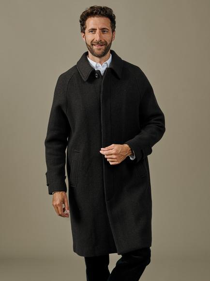 Aubin Dawes Wool Rich Herringbone Overcoat, Brown, Brown