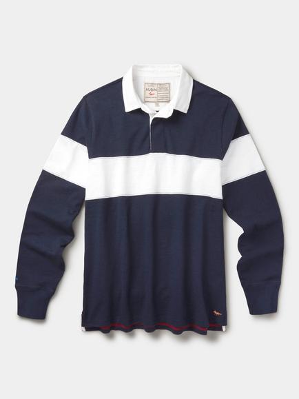 Aubin Irnham Cotton Rugby Shirt, Navy, Navy