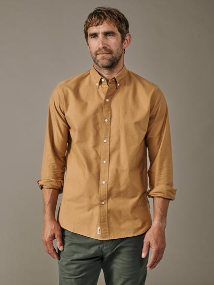 Aubin Alder Cotton Regular Fit Oxford Shirt, Mustard, Mustard