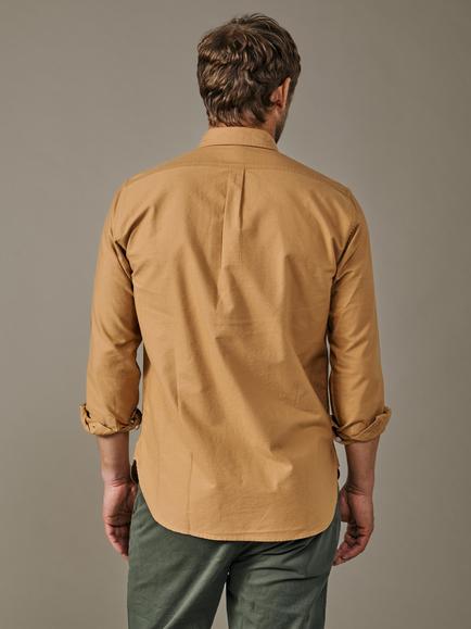Aubin Alder Cotton Regular Fit Oxford Shirt, Mustard - view 2, Mustard