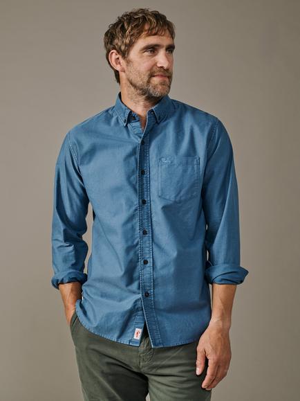 Aubin Aldridge Cotton Garment Dyed Shirt, Workwear Blue