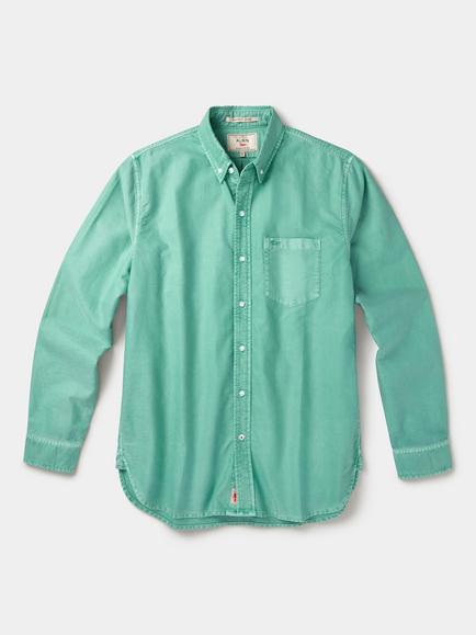 Aubin Aldridge Cotton Garment Dyed Shirt, Light Green