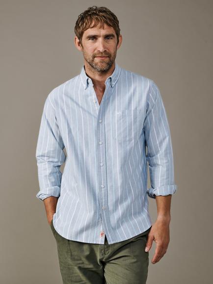 Aubin Aldridge Cotton Oxford Button Down Shirt, Blue