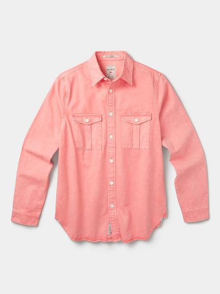 Aubin Cole Cotton Twill Overshirt, Peony Pink