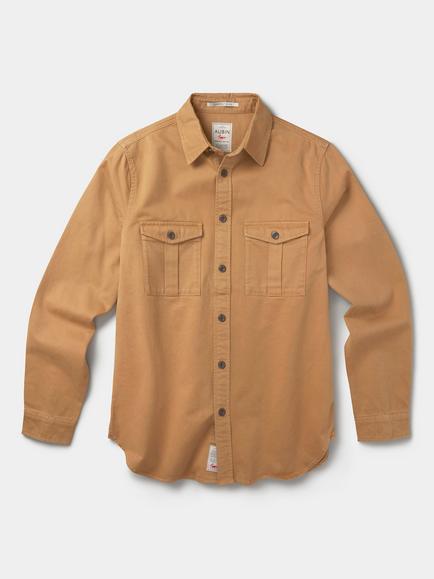 Aubin Cole Cotton Twill Overshirt, Tan
