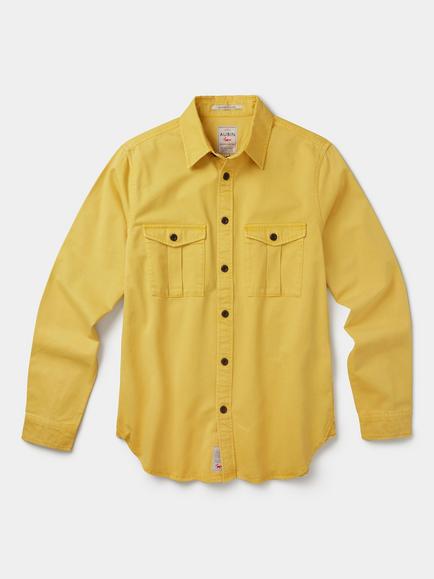 Aubin Cole Cotton Twill Overshirt, Turmeric