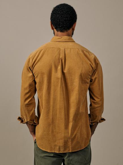 Aubin Edmund Cotton Corduroy Shirt, Tan - view 2, Tan