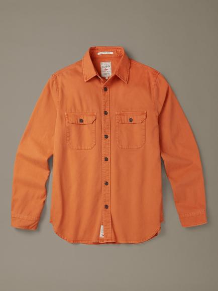 Aubin Henderson Cotton Regular Fit Shirt, Ginger, Ginger