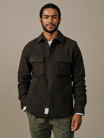 Aubin Kendale Boiled Wool Blend Overshirt, Dark Chocolate, Dark Chocolate