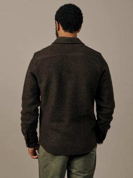 Aubin Kendale Boiled Wool Blend Overshirt, Dark Chocolate - view 2, Dark Chocolate
