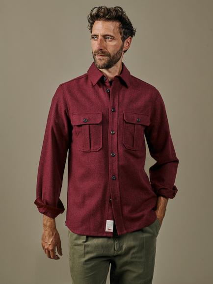 Aubin Lysaghts Wool Rich Regular Fit Shirt, Oxblood, Oxblood